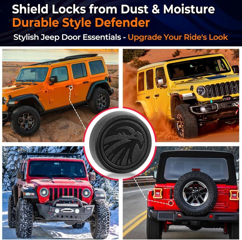 CALBEAU Strong Magnet Keyhole Covers Compatible with 2018-2026 Jeep Wrangler JL and Gladiator JT Front Door, Door Lock Covers for Keyhole Protection (Eagle) - Image 5